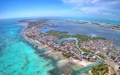 San Pedro, Belize. Aerial
