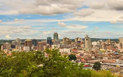 Panoramic view of Harare city centre, Zimbabwe.