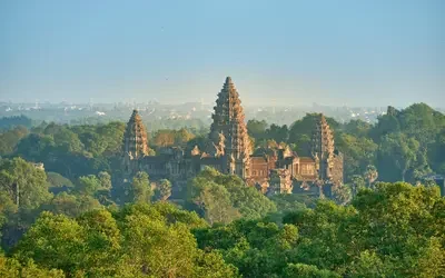 Sunset view of Angkor Wat Temple from Phnom Bakeng Temple