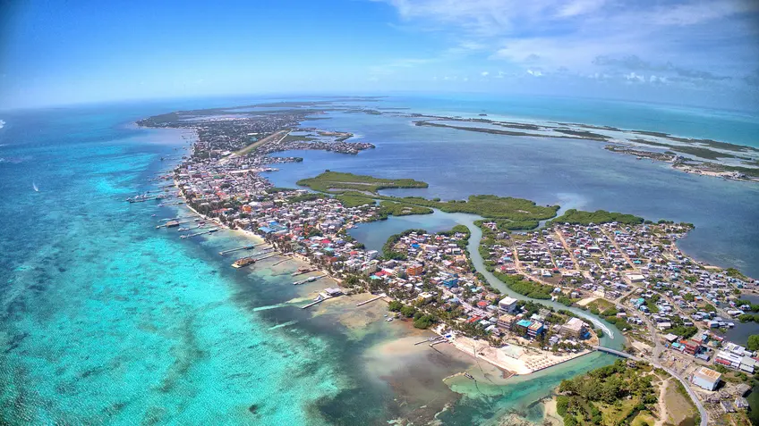 San Pedro, Belize. Aerial