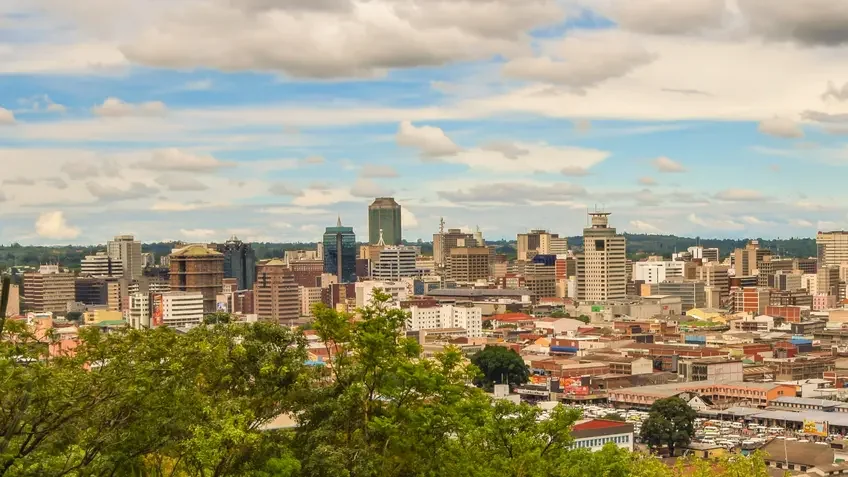 Panoramic view of Harare city centre, Zimbabwe.